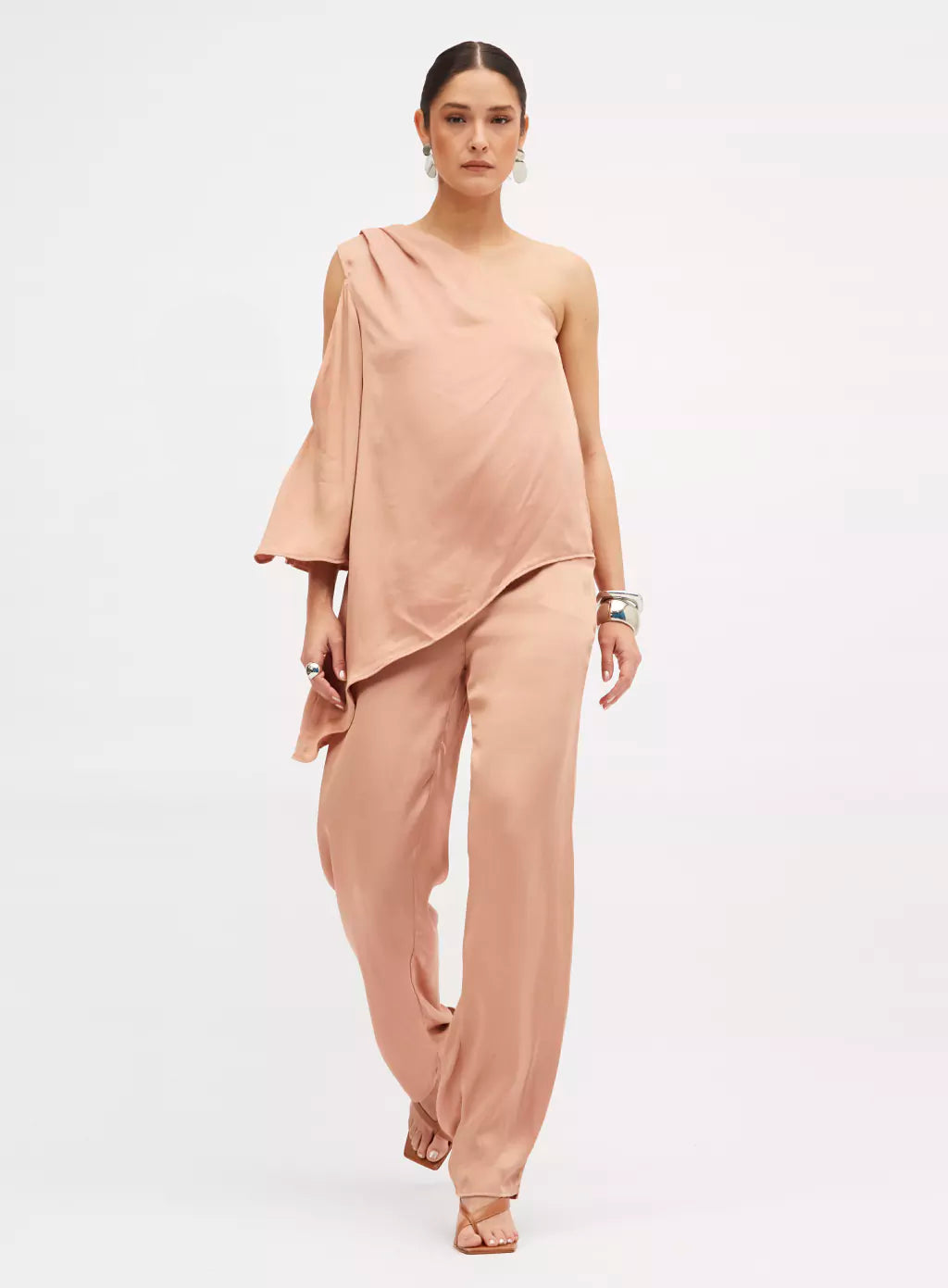 CONJUNTO BLUSA ASSIMÉTRICA ROSE