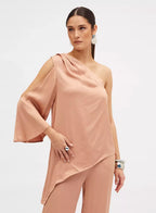 CONJUNTO BLUSA ASSIMÉTRICA ROSE