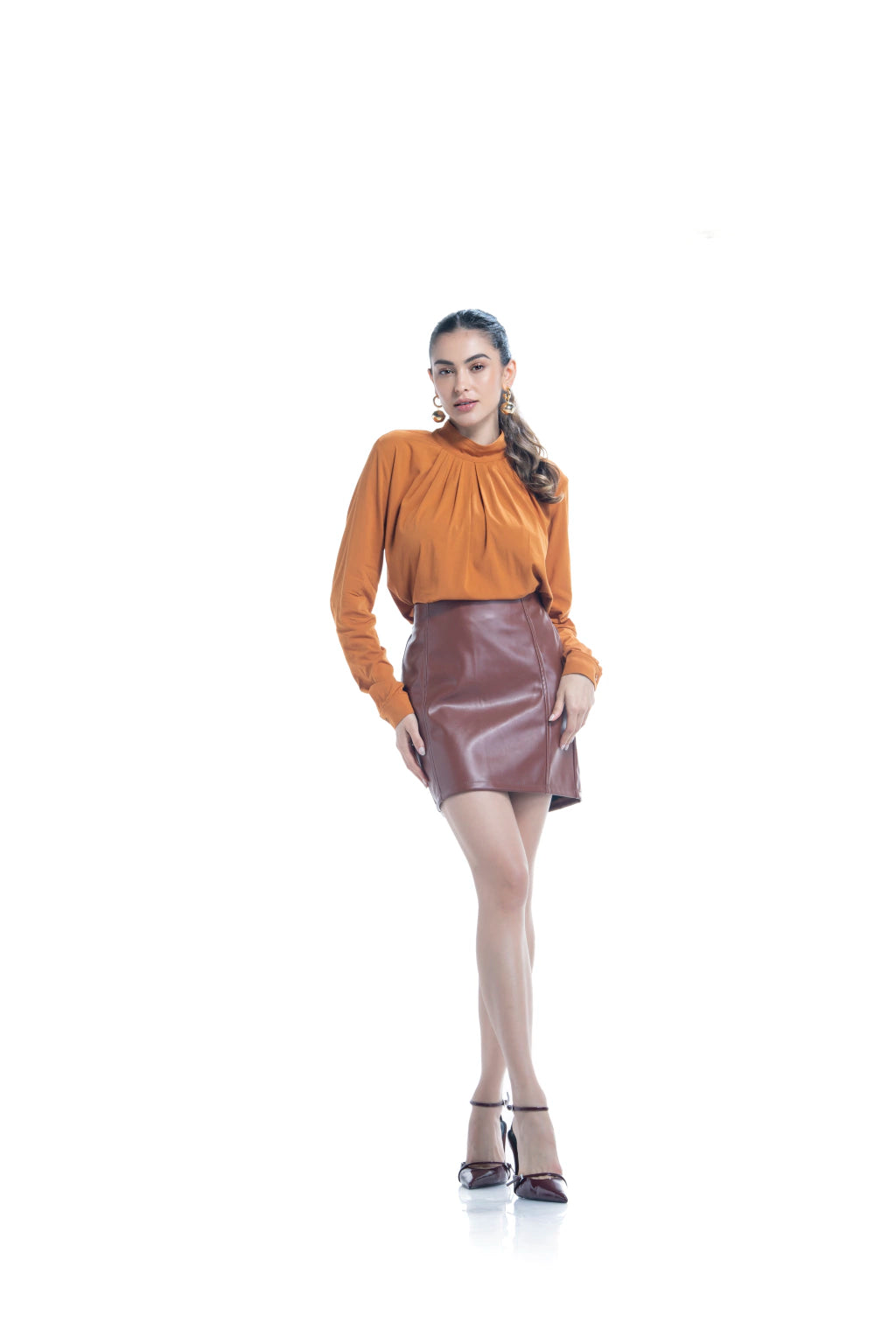 Blusa Manga Longa Guar/Caramelo