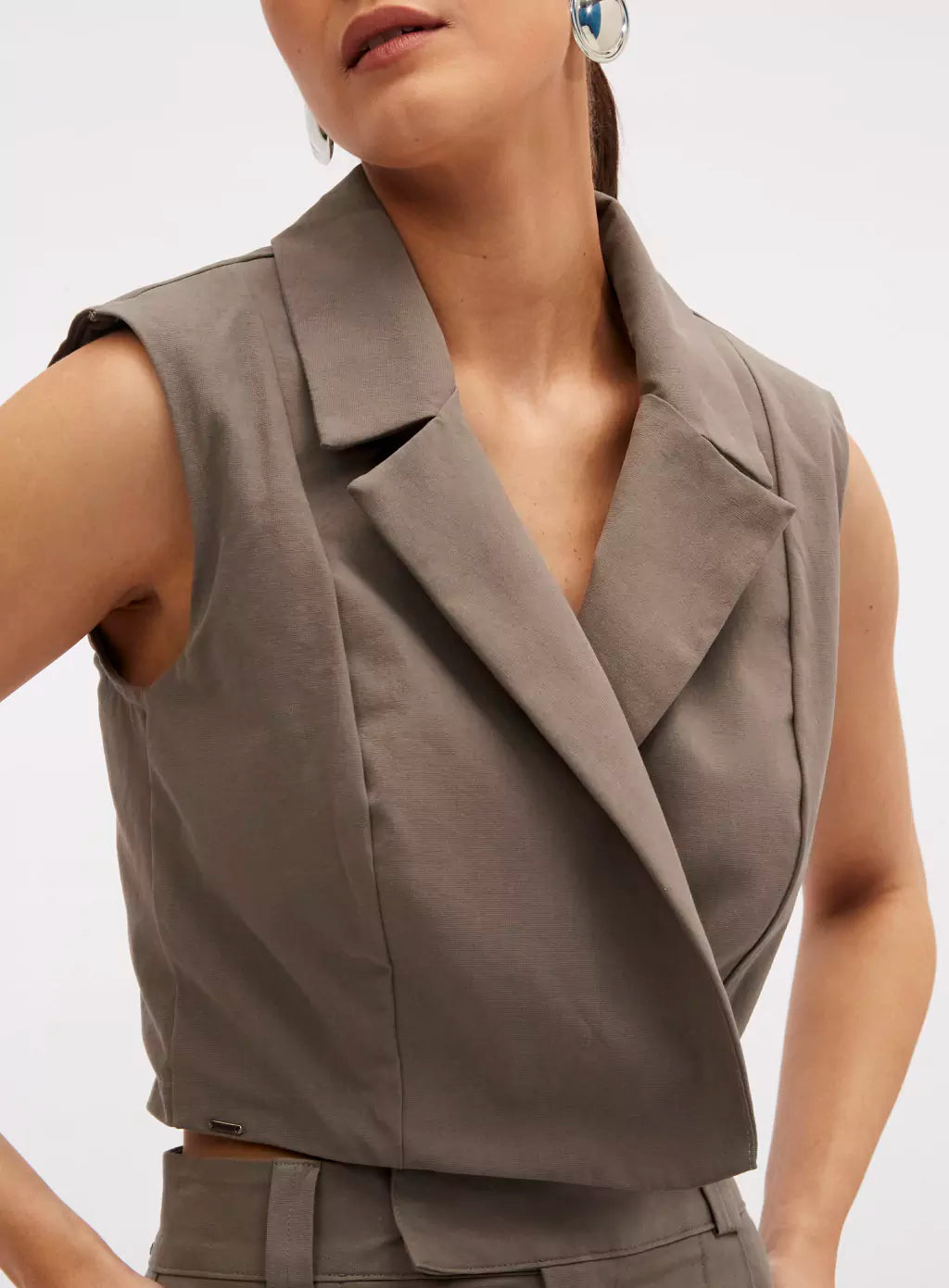 Blusa Colete Sommer Cinza Ginger