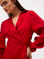 Vestido Linho Sommer Vermelho Philly