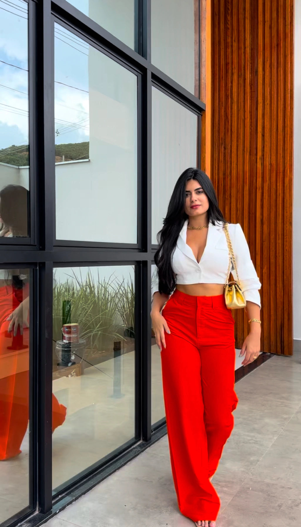 Calça Linho Sommer Laranja Febo